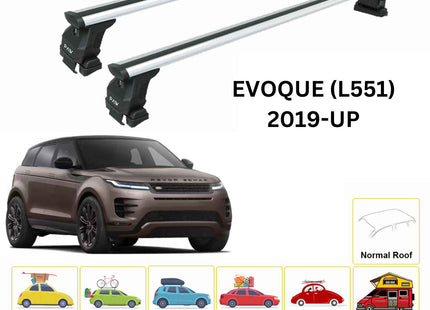 For Land Rover Evoque L551 Roof Rack Cross Bars Normal Roof Pro 4 Alu 2019- Up Silver