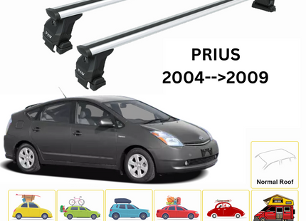 For Toyota Prius 2004-2009 Roof Rack Cross Bars Normal Roof Alu Silver