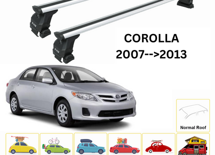 For Toyota Corolla 2007-2013 Roof Rack Cross Bars Normal Roof Silver