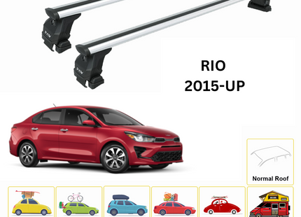 For Kia Rio Sedan 2015-Up Roof Rack Cross Bars Normal Roof Alu Silver