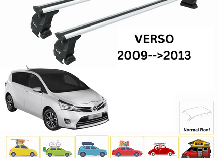 For Toyota Verso 2009-13 Roof Rack Cross Bars Normal Roof Alu Silver