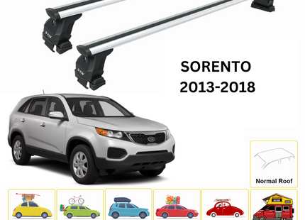 For Kia Sorento 2013-18 Roof Rack Cross Bars Normal Roof Alu Silver