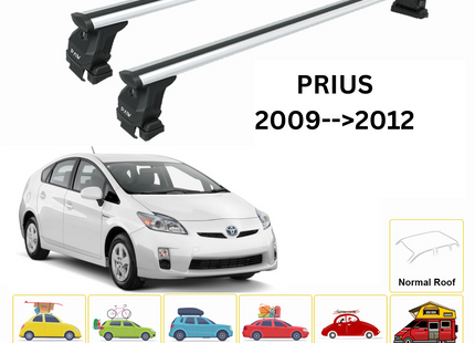 For Toyota Prius 2009-2012 Roof Rack Cross Bars Normal Roof Alu Silver