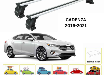 For Kia Cadenza 2016-21 Roof Rack Cross Bars Normal Roof Alu Silver
