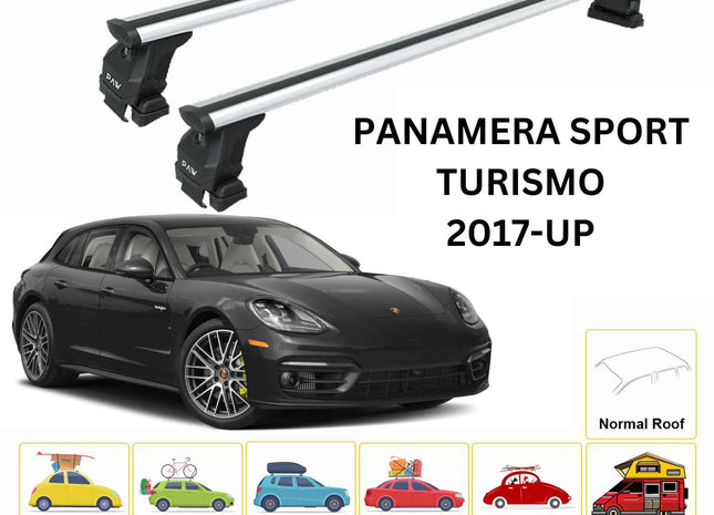 For Porsche Panamera Sport Turismo 2017-2025 Roof Rack Cross Bars Normal Roof Alu Silver