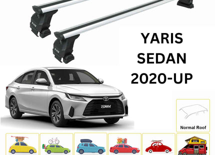 For Toyota Yaris Sedan 2020-Up Roof Rack Cross Bars Normal Roof Alu Silver