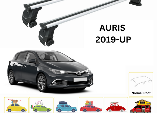 For Toyota Auris 2019-Up Roof Rack Cross Bars Normal Roof Alu Silver