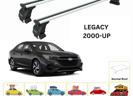 For Subaru Legacy 2000-UP Roof Rack Cross Bars Metal Bracket Normal Roof Alu Black