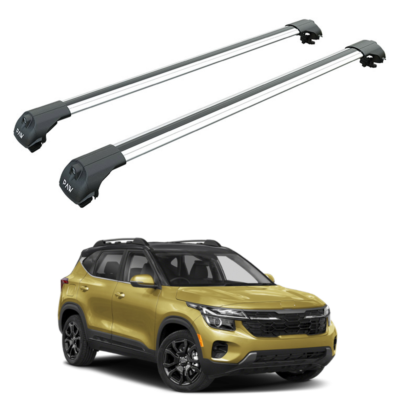 For Kia Seltos X Line 2021-Up Roof Rack Cross Bars Raised Rail Alu Silver