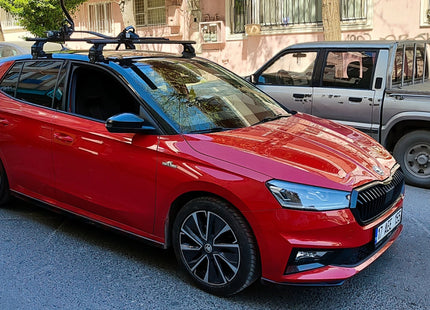 For Skoda Fabia Aluminum Roof Rack System Carrier Cross Bars Black 2021-Up