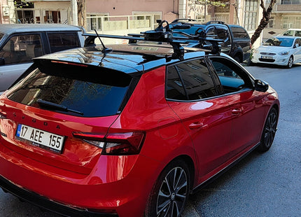 For Skoda Fabia Aluminum Roof Rack System Carrier Cross Bars Black 2021-Up