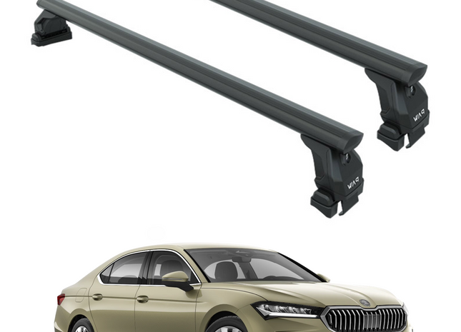 For Skoda Superb Sedan B9 (2024-2025) Aluminum Roof Rack System Carrier Cross Bars Black