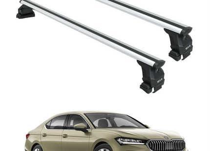 For Skoda Superb Sedan B9 (2024-2025) Aluminum Roof Rack System Carrier Cross Bars Silver