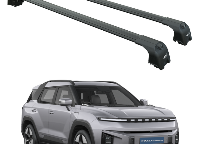 For KGM Torres EVX 2024-2025 Roof Rack System, Aluminium Cross Bar, Flush Rail, Black