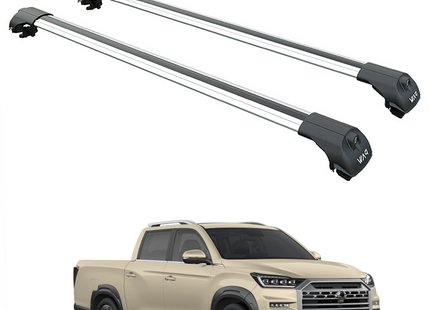 KGM Musso Roof Rack 2018-2025 | Aluminum Cross Bar System | Silver