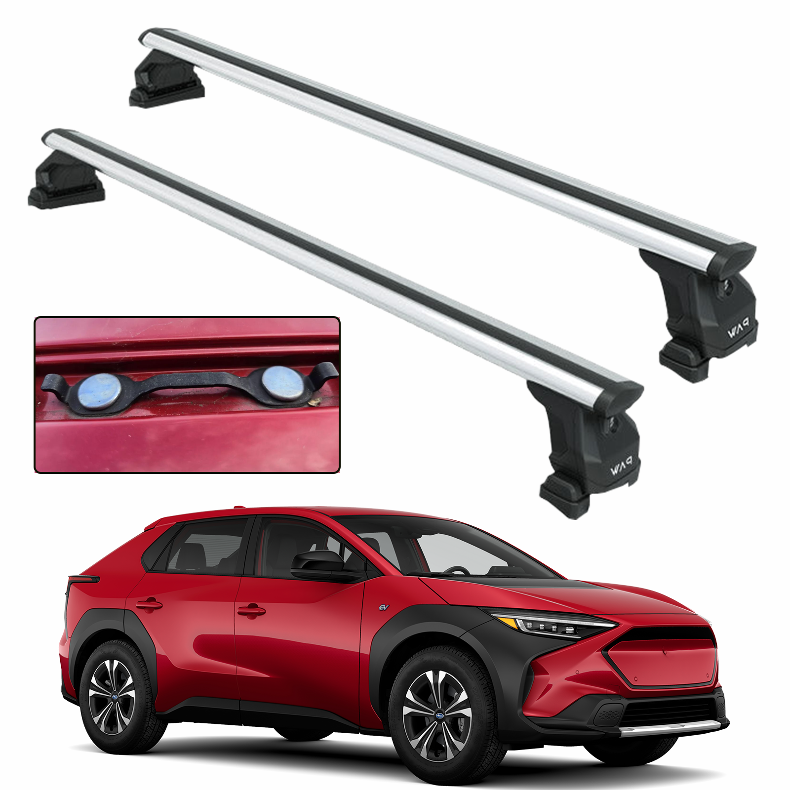 For Subaru Solterra Premium Roof Rack Cross Bars Fix Point Rail Alu Silver