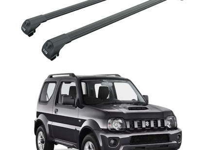 Suzuki Jimny Mk3 1998-2018 Roof Rack Cross Bars Raised Rail, Black