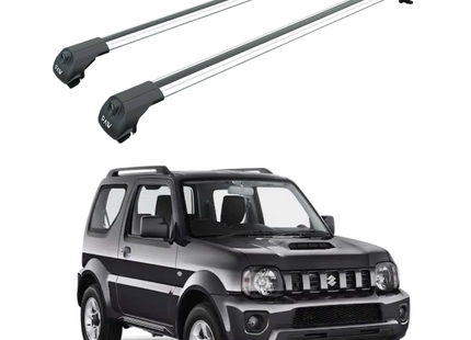 Suzuki Jimny Mk3 1998-2018 Roof Rack Cross Bars Raised Rail, Silver