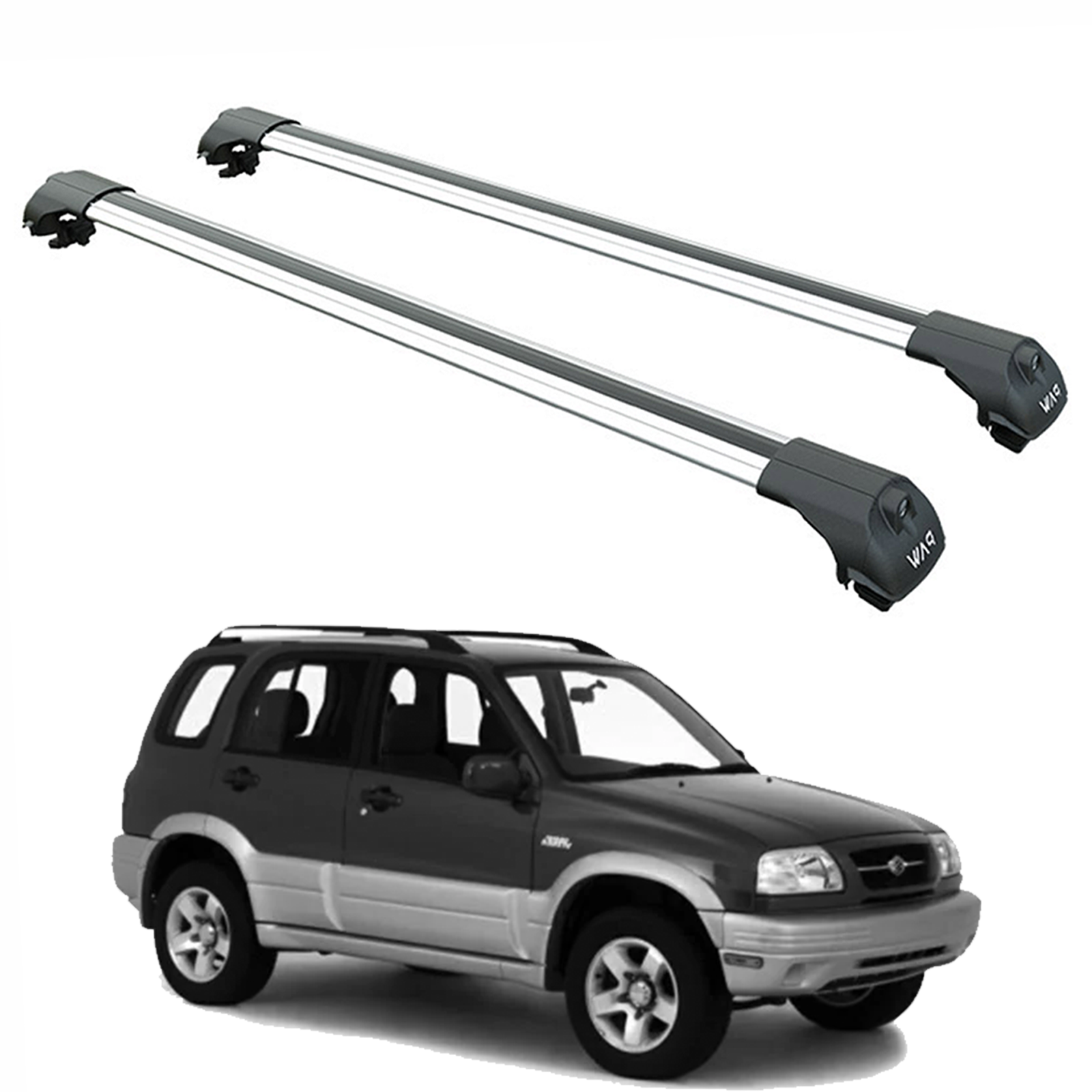 For Suzuki Grand Vitara FT 1999-2005 Roof Rack Cross Bars Raised Rail Silver