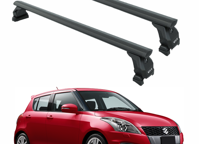 For Suzuki Swift 2010-2017 Roof Rack Cross Bars Fix Point Alu Black