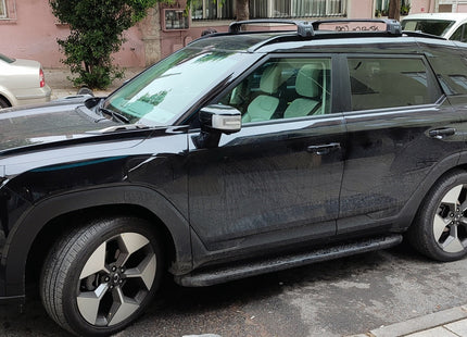 For KGM Musso EV Roof Rack System, Aluminium Cross Bar, Flush Rail, Silver