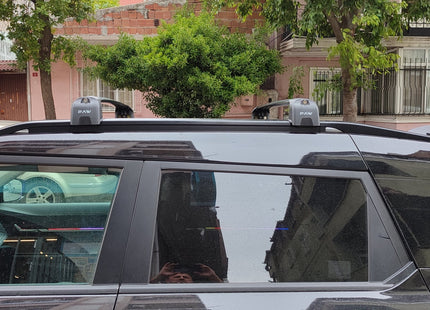 For KGM Musso EV Roof Rack System, Aluminium Cross Bar, Flush Rail, Silver