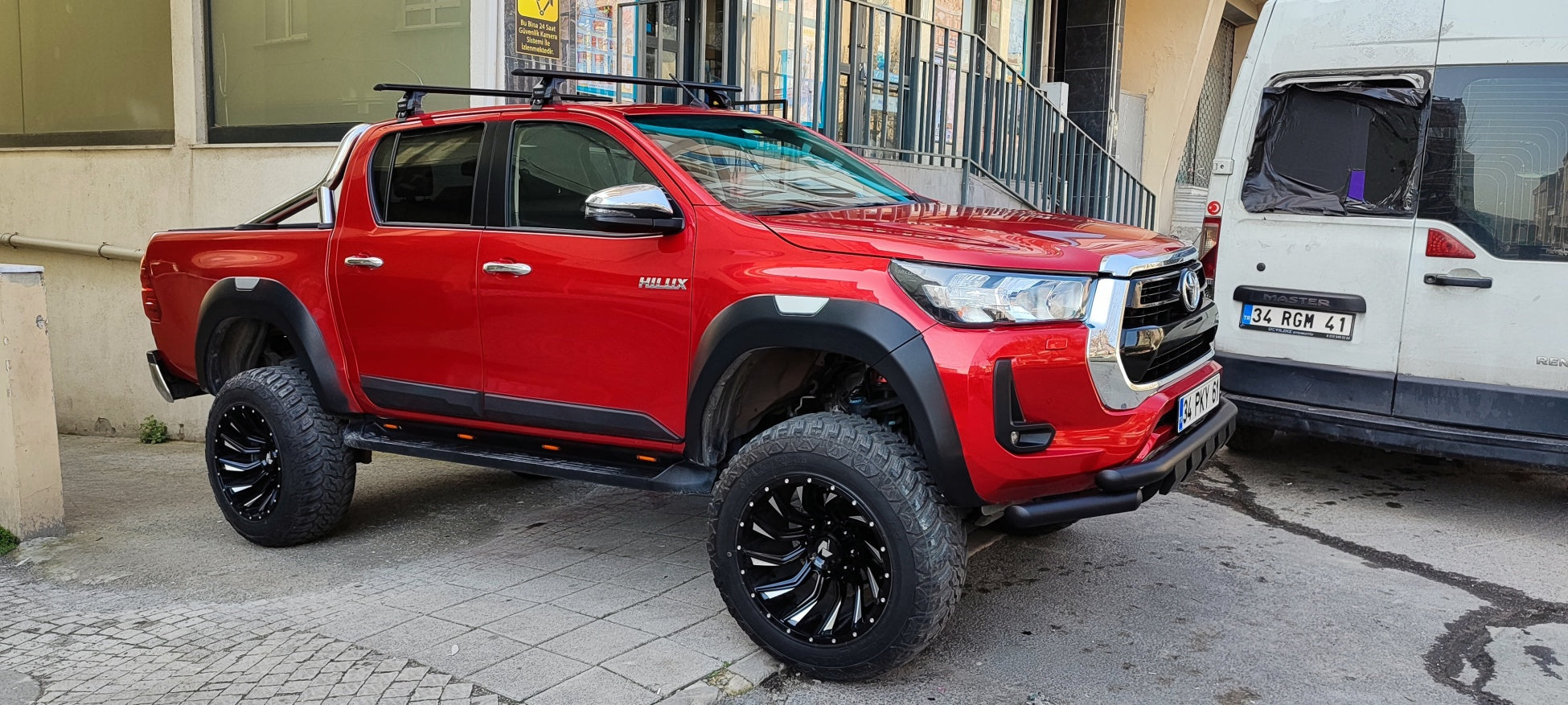 For Toyota Hilux Roof Rack Cross Bars Metal Bracket Normal Roof Alu Silver 2015-Up