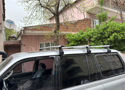 For Toyota Land Cruiser VX 80 Roof Rack Cross Bars Aluminum Rain Gutter Silver