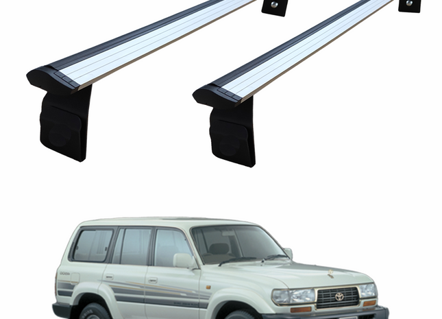 For Toyota Land Cruiser VX 80 Roof Rack Cross Bars Aluminum Rain Gutter Silver