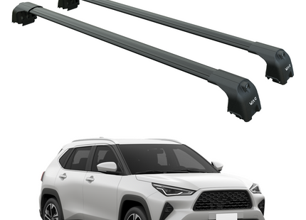 For Toyota Yaris Cross 2024- Up Roof Rack Cross Bars Flush Rail Alu Black