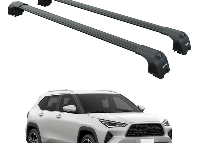 For Toyota Yaris Cross 2024- Up Roof Rack Cross Bars Flush Rail Alu Black