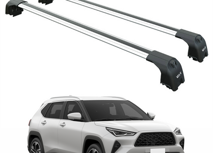 For Toyota Yaris Cross 2024- Up Roof Rack Cross Bars Flush Rail Alu Silver
