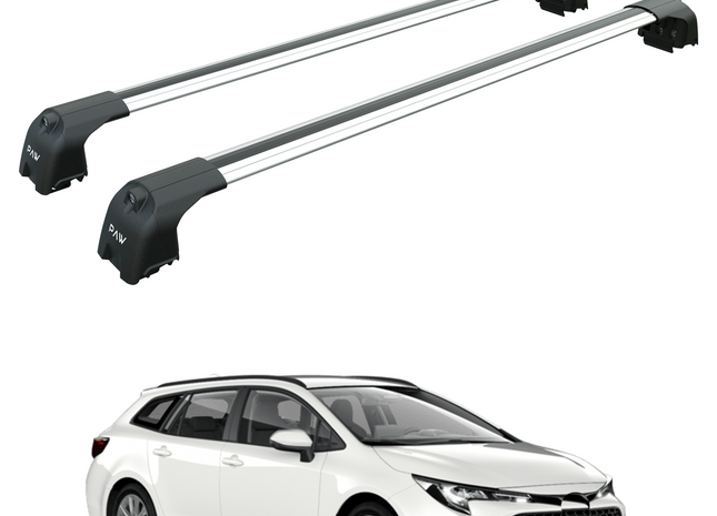 For Toyota Corolla Touring 2018-2025 Roof Rack Cross Bars Flush Rail Alu Silver