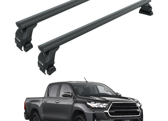For Toyota Hilux Mk9 (2021-2025) Normal Roof Rack Cross Bars, Black