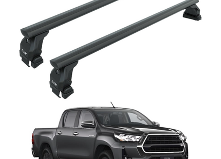 For Toyota Hilux 2015-2021 Roof Rack Cross Bars Normal Roof Alu Black
