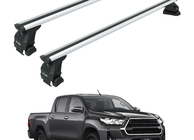 For Toyota Hilux Mk9 (2021-2025) Normal Roof Rack Cross Bars, Silver