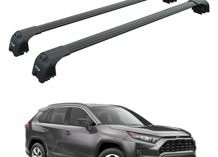 For Toyota Rav 4 2018-2025 Roof Rack Cross Bars Flush Rail Black