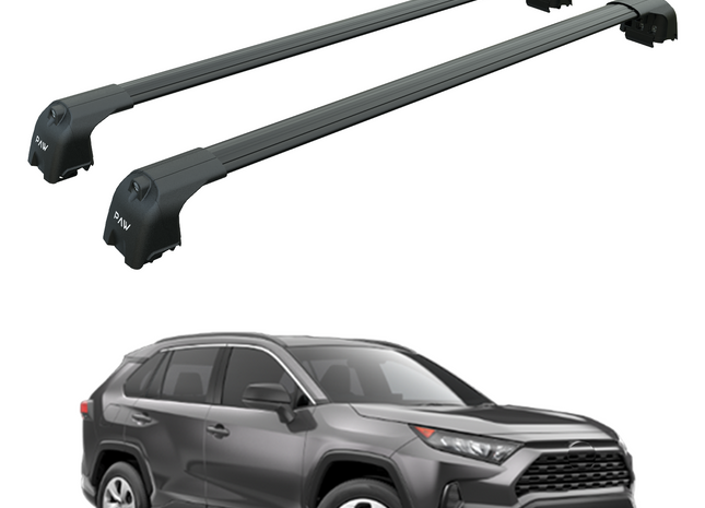 For Toyota Rav 4 2018-2025 Roof Rack Cross Bars Flush Rail Black