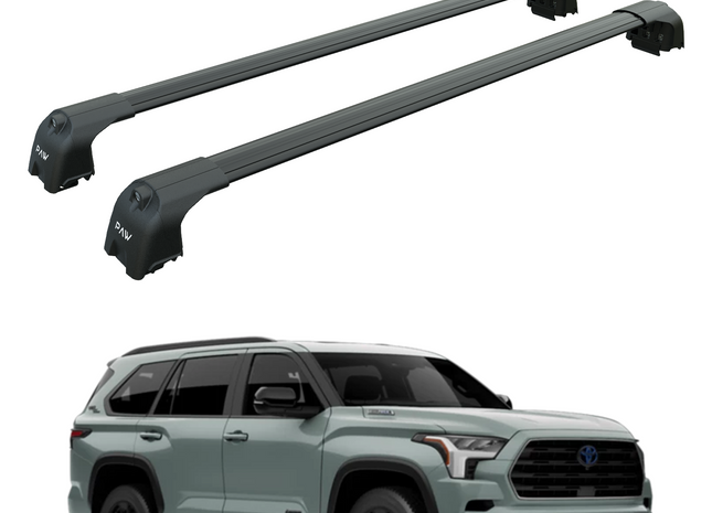 For Toyota Sequoia 2023-2025 Roof Rack System, Aluminium Cross Bar, Flush Rail, Black