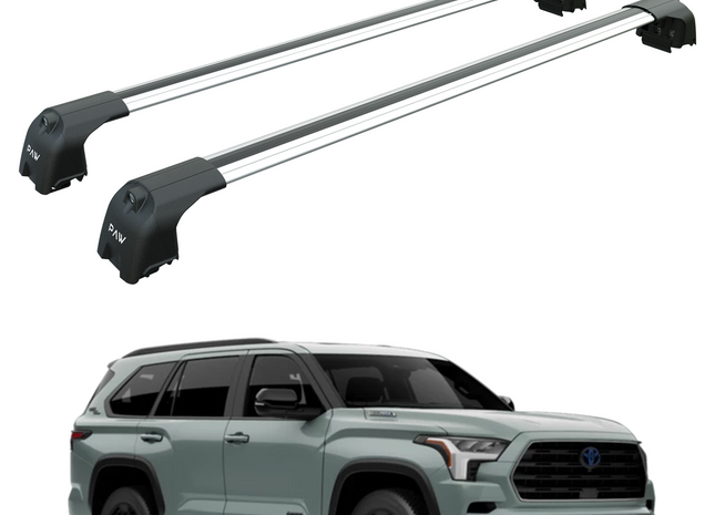 For Toyota Sequoia 2023-2025 Roof Rack System, Aluminium Cross Bar, Flush Rail, Silver