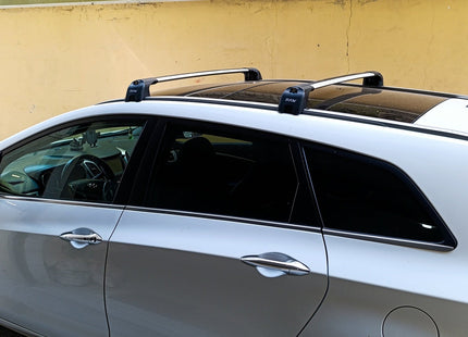 For Toyota Avensis T27 Roof Rack Cross Bars Fix Point Alu Silver 2009-2019