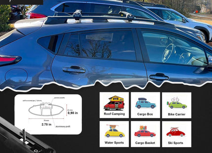 For Mercedes GLB (X247) 2019-2026 Roof Rack Cross Bars Raised Rail, Silver