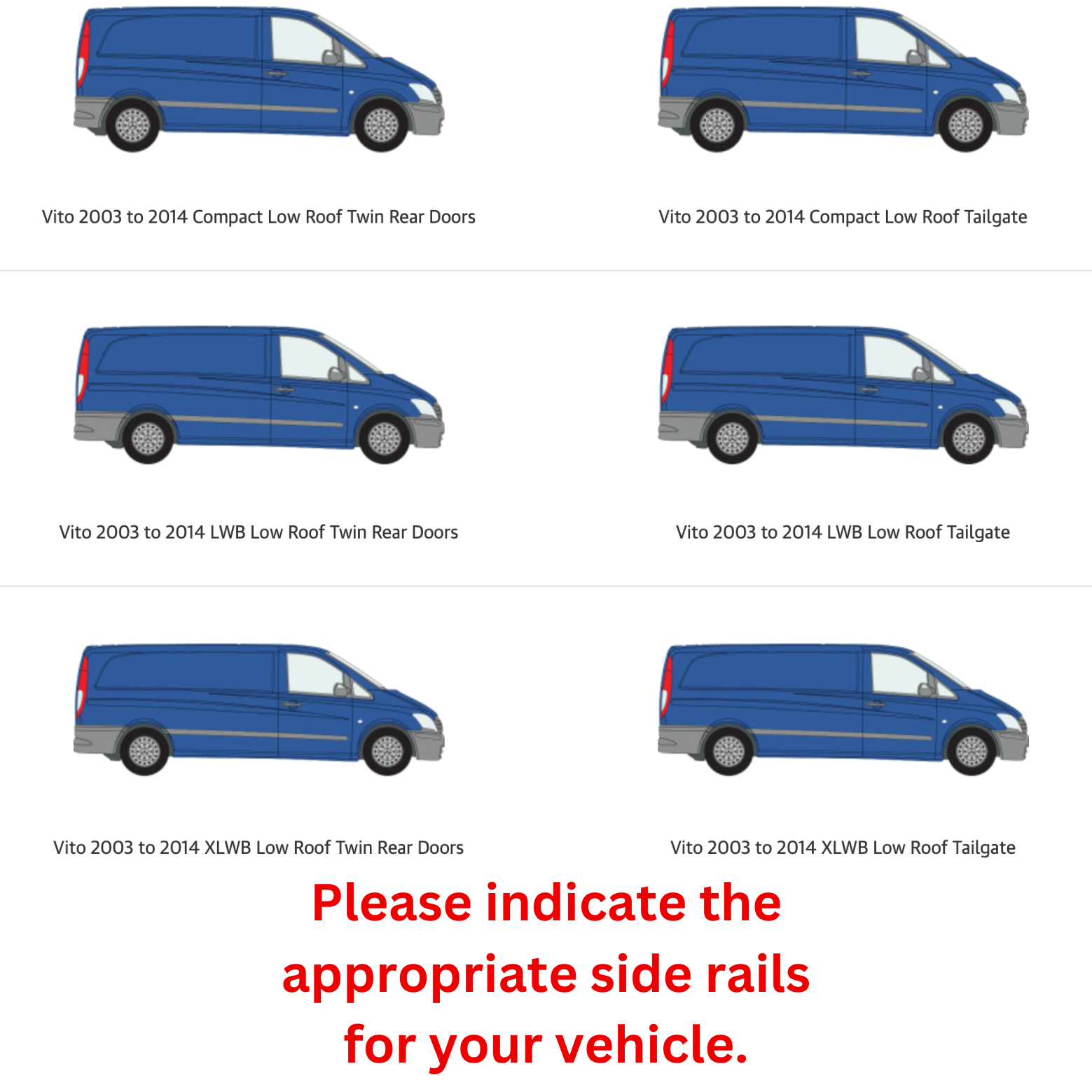 For Mercedes Vito 2003-15 Roof Side Rails Ultimate Style Alu Black