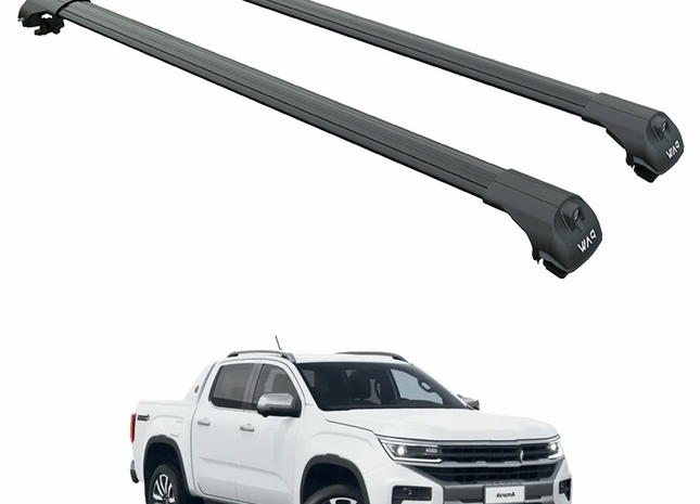 For Volkswagen Amarok Aventura 2020-2025 Roof Rack Cross Bar Raised Rail Black