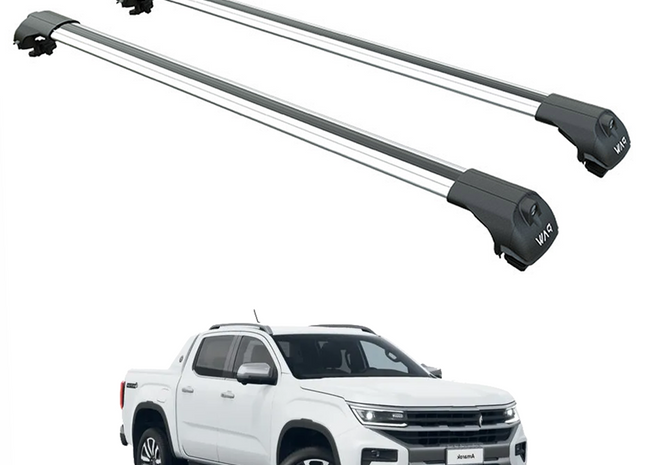 For Volkswagen Amarok Aventura 2020-2025 Roof Rack Cross Bar Raised Rail Silver