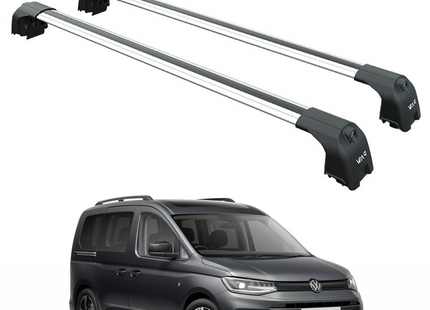For Volkswagen Caddy Maxi V 2020-2025 Aluminium Cross Bar Raised Rail Silver
