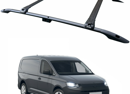 For Volkswagen Caddy V 2020-2025 Roof Rails and Roof Rack Cross Bars Plus Black