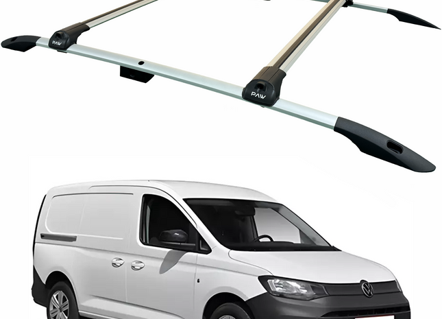 For Volkswagen Caddy V Maxi 2020-2025 Roof Rails and Roof Rack Cross Bars Plus Silver