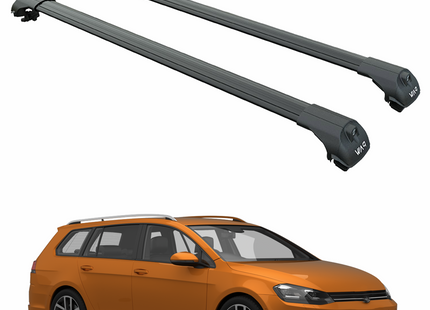 For Volkswagen Golf Alltrack 2014-2020 Roof Rack Cross Bar Raised Rail Black