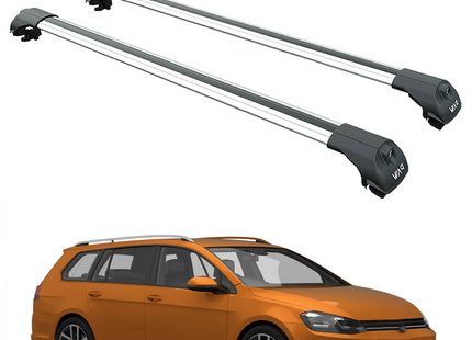 For Volkswagen Golf Alltrack 2014-2020 Roof Rack Cross Bar Raised Rail Silver